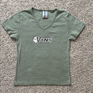 Vans Olive Green 90's Style Flower Top Size Medium